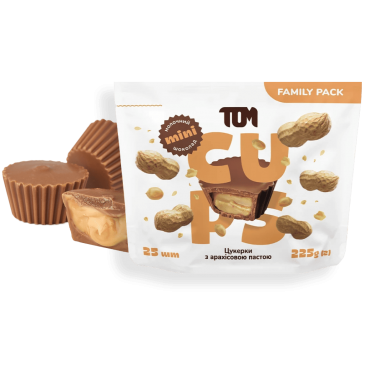 Mini Cups milk chocolate with peanut butter, 25pcs